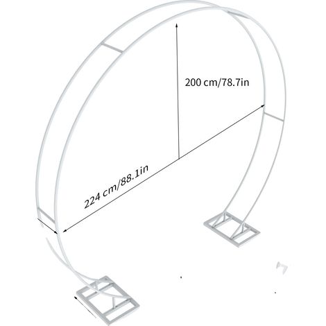Arco de boda, estructura metálica duradera, diseño desmontable, rieles dobles de 2,2 m, L (1/2)
