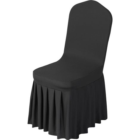 Lot 30 housses de chaise noires extensibles polyester élasthanne pour mariage fête banquet chaise jusqu'à 51x45x95 cm (1/5)