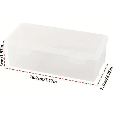 Boîte de rangement transparente en plastique PP avec couvercle, 1 pièce, légère et résistante, pour bureau, maison et rangement de petits objets (sans accessoires) (1/2)