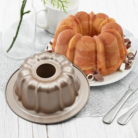 Moule à gâteau en métal antiadhésif durable, 17,7 cm, moules à cupcakes, moules à kouglhup, moules à cupcakes, en acier au carbone de haute qualité, résistant aux hautes températures et facile (1/5)