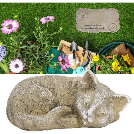 Piedra conmemorativa para mascotas – Monumento de resina resistente a la intemperie para jardín y patio, color: Musgo (1/5)