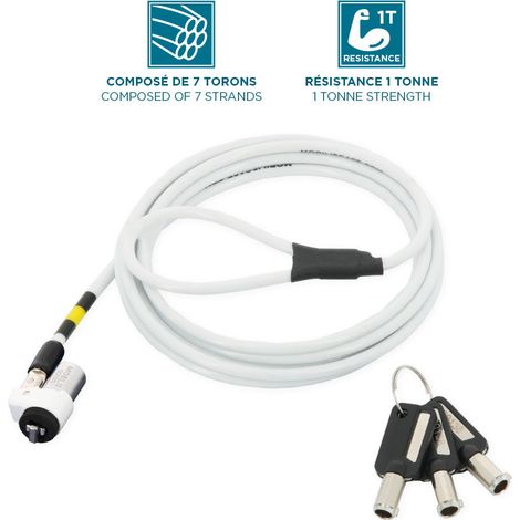 Cavo di sicurezza mobilis acciaio 1,8 m 4 mm (1/3)