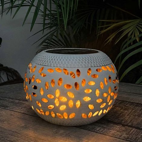 Lampe solaire LED Baladais avec effet flamme clignotante réaliste (blanche, pour usage extérieur) (1/5)