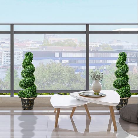 Piante artificiali 2 pezzi bosso UV resistenti 90 cm in vaso, interno ed esterno DESVIAE (1/5)