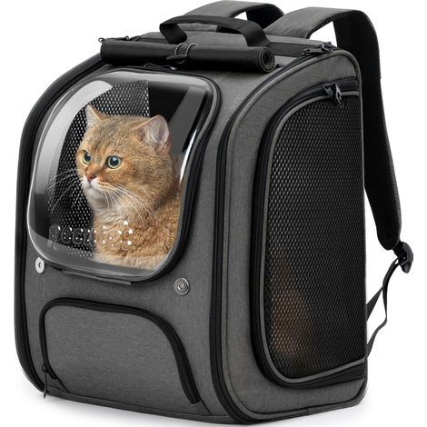 Sac à Dos Chat,Grand EspaceTransport pour Chat,Ergonomie,Gris (1/5)