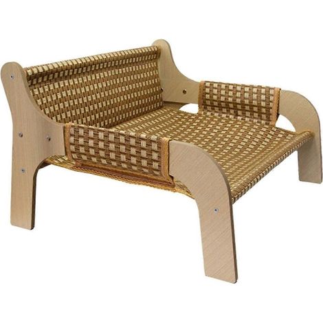 2-in-1 Sommersofa für Katzen und Hunde, Rattanmatte, kratzfest. (1/5)