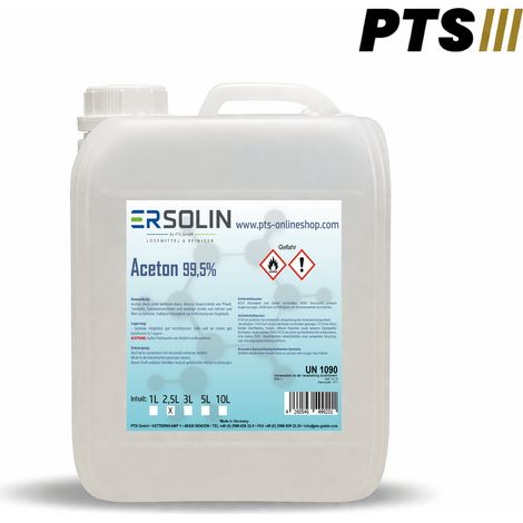 Aceton 99,5% 2,5 L Reiniger Entfetter Lösemittel Lackentferner sehr ergiebig
