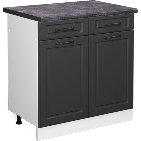Meuble cuisine R-Line, Anthracite campagne, 80 cm , PT Anthracite, Vicco