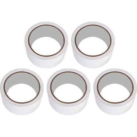 Ruban de marquage au sol sportif 5cm - Lot de 5 rouleaux pour terrains (gymnase, basket, volley, tennis) - Adhésif de délimitation blanc (1/5)
