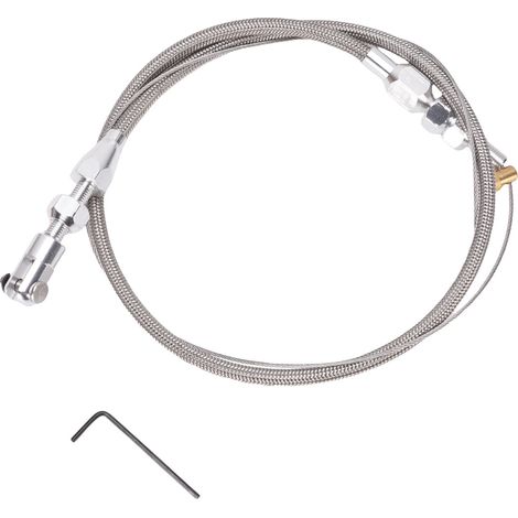 Ortviai Câble d'accélérateur en acier inoxydable réglable 60 cm – Haute résistance, universel pour pédales d'accélérateur