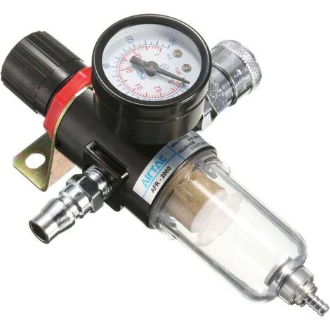 Afr-2000 1/4 Filtre De Compresseur d'air Filtrage d'eau Trap Tools Kit with Regulator Gauge (1/4)