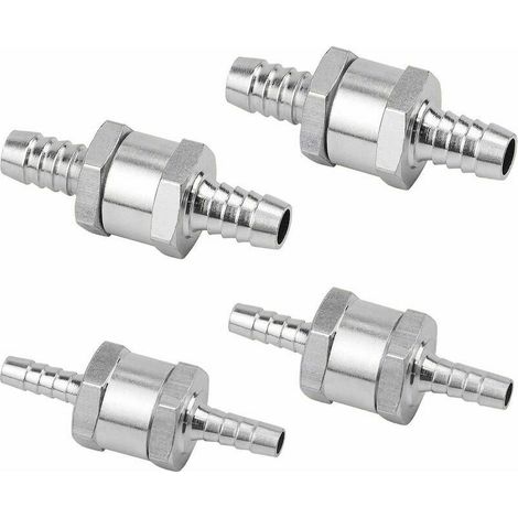 Set de 4 Clapet Anti-retour Gasoil 6/8/10/12mm, Valve à Carburant en Alliage d'aluminium avec Flèche pour pour Essence Diesel Voiture Bateau Moto Ephé (1/5)