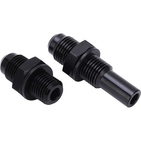 Adaptateur raccord refroidisseur d'huile transmission 6AN-1/4NPS, paire aluminium noir anticorrosion, type long, filetage standard, pour radiateur auto. (1/5)