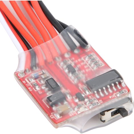 Contrôleur de vitesse électronique 20 A ESC 2 kHz marche avant/arrière avec frein pour voitures et bateaux radiocommandés. Contrôleur de vitesse électronique Beushed ESC. (1/5)