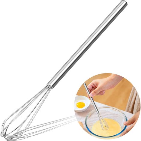 Mini-fouet de 10 pouces (Lot de 1) — Petit mélangeur en acier inoxydable 304 antirouille — Idéal pour la cuisine, la pâtisserie, le mélange d'ingrédients et les récipients profonds