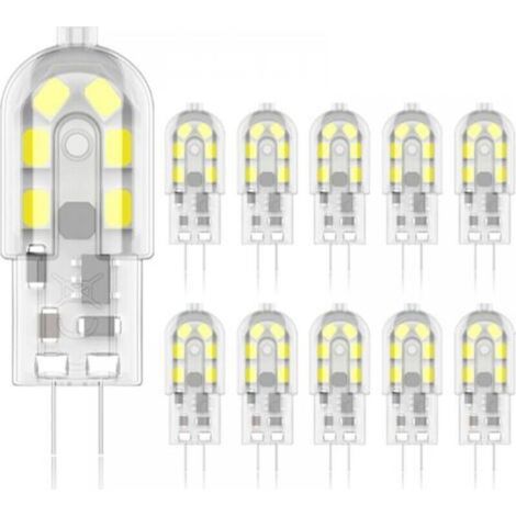 G4 3W LED Bulb, 20W Halogen Equivalent, 6000K Warm Light, 200 Lumens, 12 SMD, 12V AC/DC - Pack of 10 [Energy Class A+] (1/5)