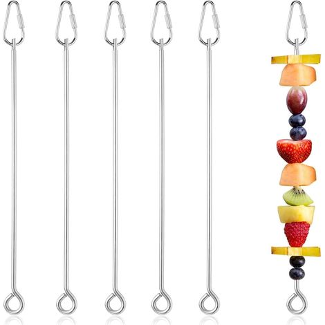 Set de 5 brochettes inox pour oiseaux, porte-fruits pour perruches et canaris. (1/5)