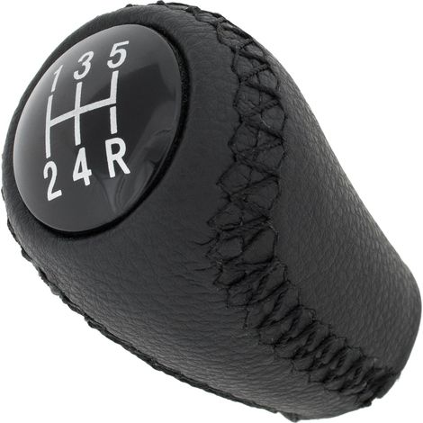 Pommeau de levier de vitesses en cuir noir pour Mazda 3 (2006-2012), 5 rapports. (1/5)