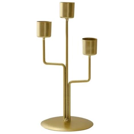 Bougeoirs modernes en métal doré pour la maison, la fête, le salon, le dîner (1/5)