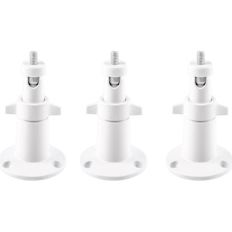 Lot de 3 supports muraux en métal blanc pour caméras de sécurité intelligentes Arlo – Support intérieur/extérieur réglable pour caméras Arlo et autres modèles compatibles