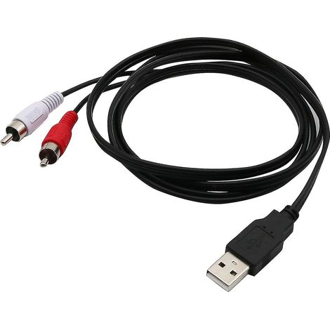 KLVGTIFS PU - Câble audio/vidéo auxiliaire USB A mâle vers 2 RCA mâles (1,5 m) pour PC et TV. (1/5)
