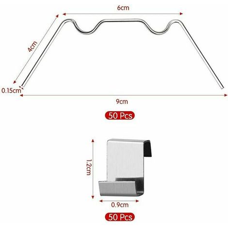 Kit 100 Clips Vetrata Serra: 50 W + 50 Z, Acciaio Inossidabile (1/3)
