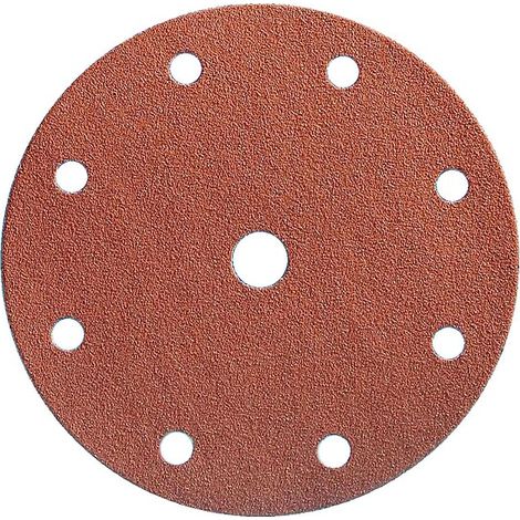 Abrasifs en disques 9 trous papier corindon KP131 diamètre 150 mm grain 120 en boîte de 100 - VSM (1/2)