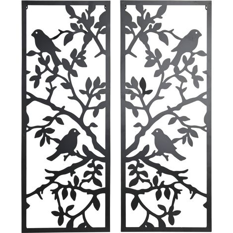 Wanddekoration Set 2 Metall 70x1.3x90 Metall Vogelmaterial Mehrfarbige Farbfamilienfamilie Wanddekorationen Details (1/3)