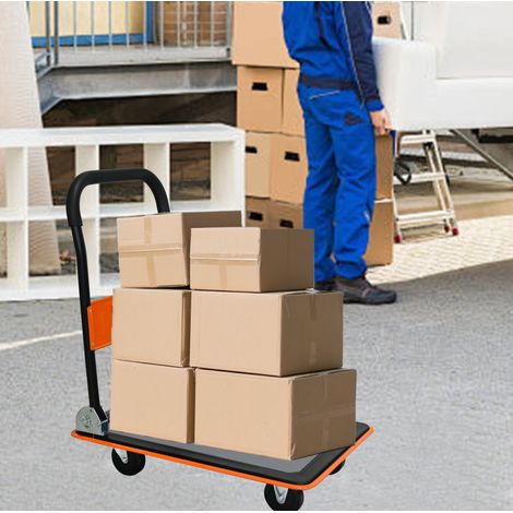 Carrello pieghevole in acciaio 150 kg arancione OKMYHOME (1/5)