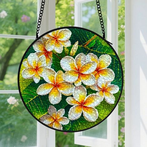 16cm Suspension Vitrail Fenêtre - Accroche-Soleil Chic Floral, Jardin Terrasse, Noël, Fête des Mères, Anniversaire. Cadeaux Femmes, Mère, Grand-Mère, Amie, Épouse (1/5)