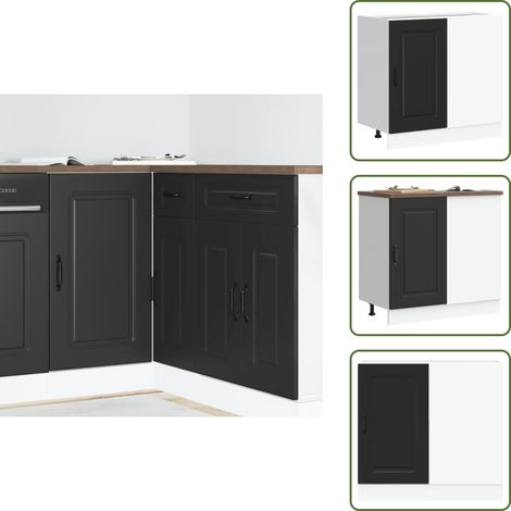 Armoire de cuisine Kalmar noir bois d'ingénierie - Armoire De Cuisine - Armoires De Cuisine - Meuble D'évier - Meuble D'évier De Cuisine (1/5)