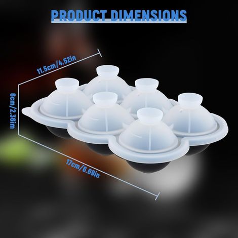 2-teiliges Eiswürfel-Set, Silikon-Eiswürfelform, 4,5 cm runde, BPA-freie Eiswürfelformen, mit Deckel und Trichter, für Whisky, Cocktails, Bier, Wein und Kaltgetränke (1/5)