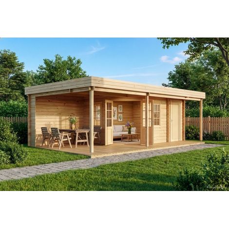 Chalet de jardin Johanna Plus Imprégné, 40 mm Épaisseur paroi 718 x 420 cm (1/5)