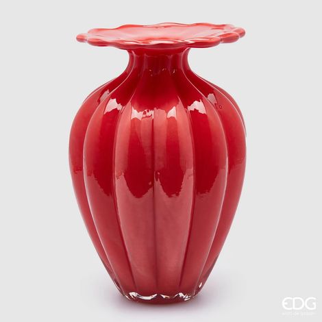 EDG Enzo De Gasperi Vaso Blossom H 31,5 Cm D 21 Cm Vetro Red (1/2)
