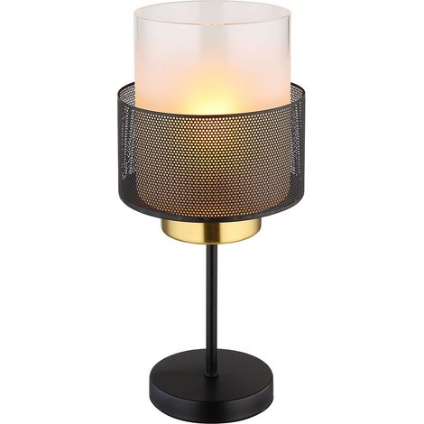 Globo - tischlampe - Olga - schwarz - glas - Ø 18cm - E27 -