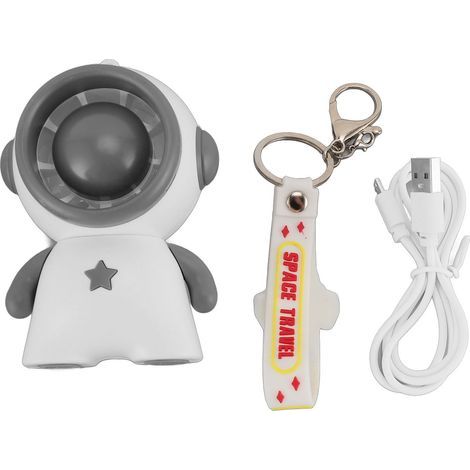 Astronaut-Shaped Portable Fan – USB Rechargeable, 3 Speeds, Quiet, White (1/5)