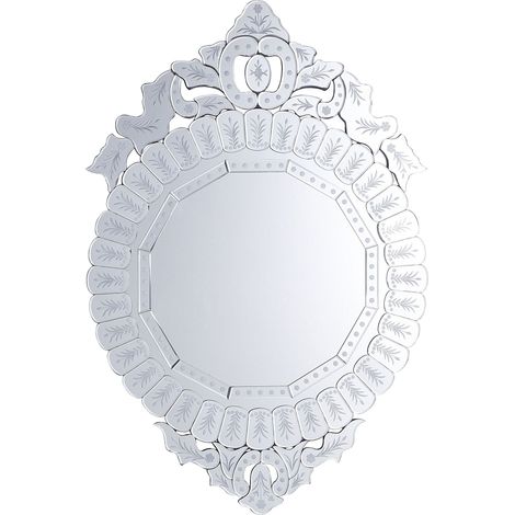 Specchio da parete in argento 67 x 100 cm Craon (1/5)