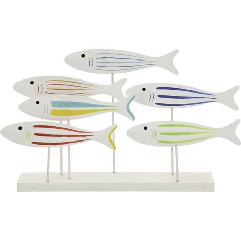 Poissons Déco sur Socle "Marée" 50cm Multicolore