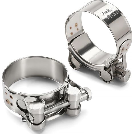 2 Pièces 48-51 mm Colliers de Serrage à Boulon en T en Acier Inoxydable 304, Collier de Serrage à Boulon Articulé, pour Tuyau D'eau (1/5)