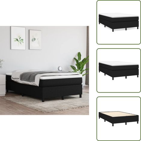 Bettgestell Schwarz 120x200 cm Stoff - Schlafzimmer Möbel - Doppelbett - Boxspringbetten - Lattenrost - Bettsofa (1/5)