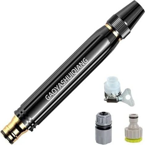 pistolet à eau haute pression pour lavage auto et pistolet à eau à jet direct noir + kit de connexion 4 points