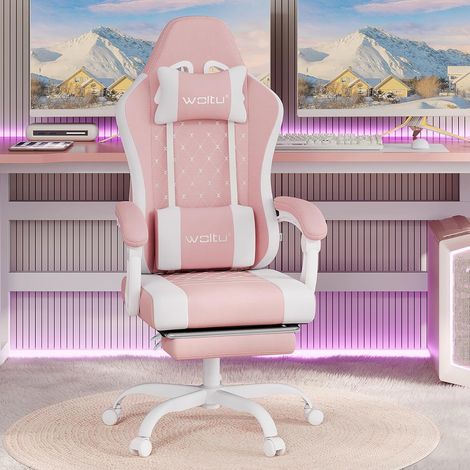 WOLTU Mesh Fabric RACING OFFICE CHAIR IN Pink+White (1/5)
