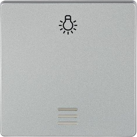 Interrupteur a bascule avec symbole lumiere et fenetre aluminium metallique 55x55 mm type de protection IP20 1pc