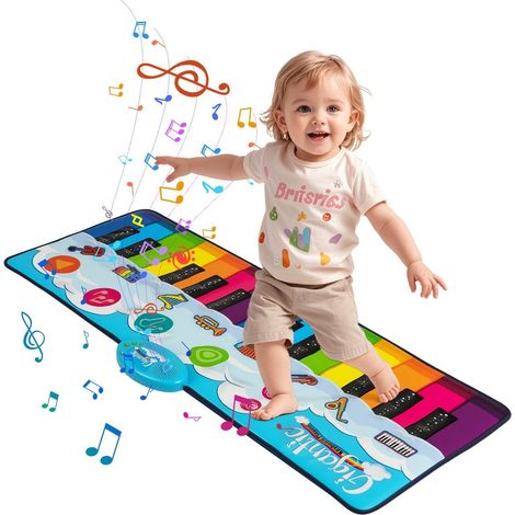 Kinder-Klaviermatte mit 8 Instrumenten, 24 Tasten, 120x47 cm