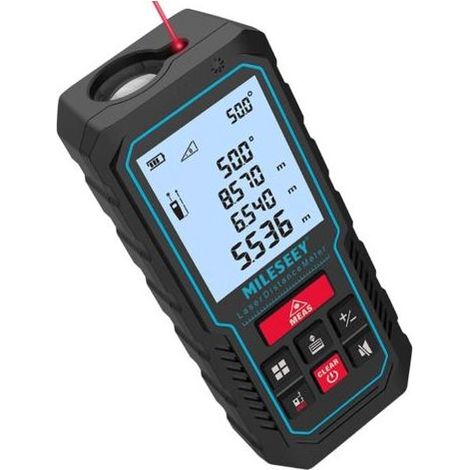 Telemetre Laser 40M, Metre Laser avec Niveau Électronique Amélioré, Précision +/- 2 mm, Mesure de Distance Longueur/Hauteur/Surface, 2''LCD Rétroéclairage, Fonction Muet, Batterie Incluse (1/5)