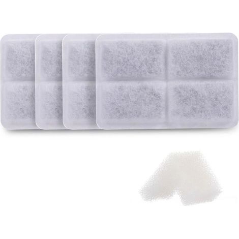 (4pcs)Filtres de fontaine à eau pour chats, 4 pièces, de remplacement, avec charbon actif de noix de coco, distributeur de boissons, (1/4)