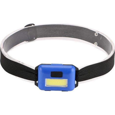 COB LED Lampe Frontale Phare 3 Modes Tête éTanche à La Pluie Torche Tête Lampe De Poche pour Camping en Plein Air Pêche Bleu-Ensoleillé (1/5)