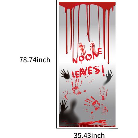Gruseliger Fensteraufkleber „Niemand geht“ – Schaurige Fensterdekoration für Halloween – Kostümgeschenk (1/2)