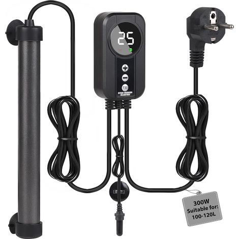 Chauffage Aquarium 300W Thermoplongeur pour Aquarium en Titane avec Contrôleur LED à écran et Capteur de Température à Température Réglable Convient Aquariums 100-120L Chauffage Poisson