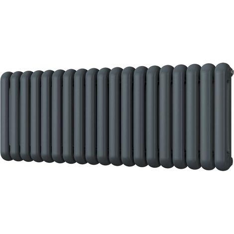 Sherwood - Anthracite Round Top Column Radiator H500mm x W1340mm 2 Column